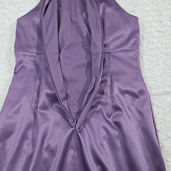 Eliza J Womens Size 8 Chain Strap Pleated Satin Cocktail Purple Dress Formal - Picture 11 of 11